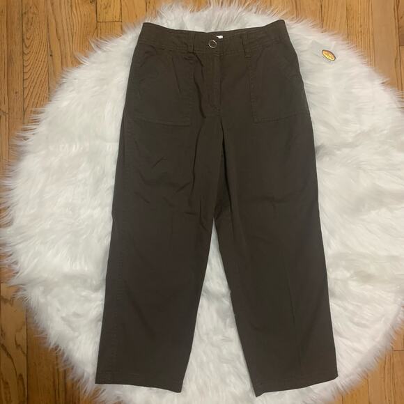 Talbots brown loose fit utility cropped pants - Picture 1 of 7